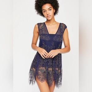 Free People Sheer Beaded Tunic Dress